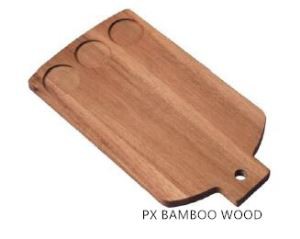 Bandeja de serviço de pão de acácia multi-função com três servindo esculpir copos